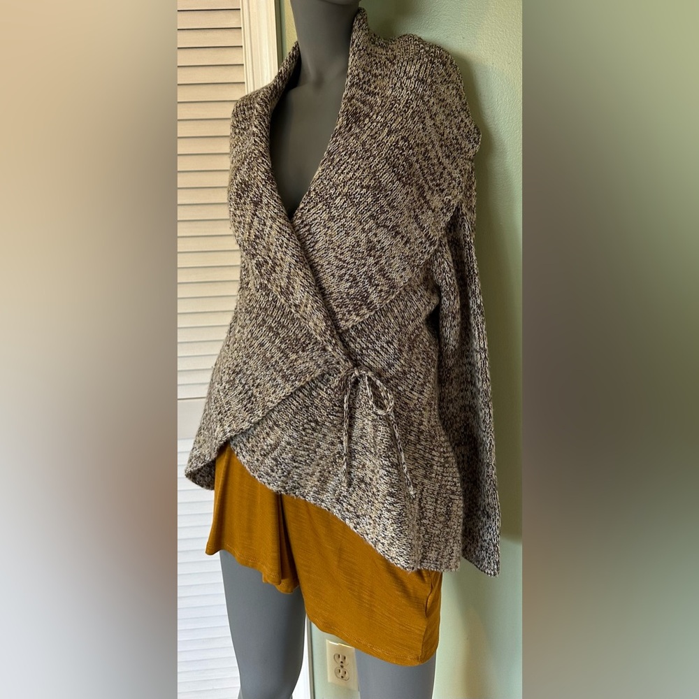 JOHNPAUL RICHARD Wrap Body Wrap Cardigan Brown Beige SZ Large